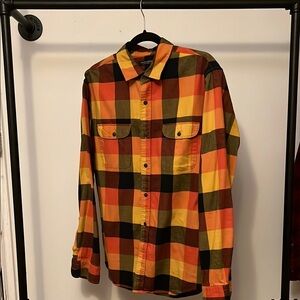 Men's Plaid Shirt - orange Multicolor
